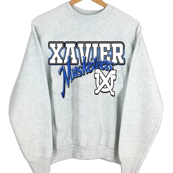 Xavier University Sweatshirt Shirt Xavier Musketeers Sweatshirt Shirt Retro - Picture 2 of 2